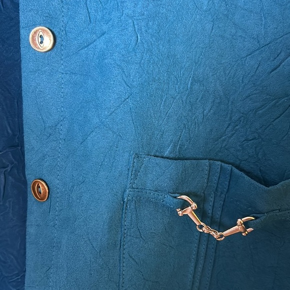 Penningtons button front lightweight jacket,1X, textured,suede feel,EC, PTP 25 - Picture 9 of 12